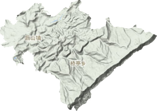 后山镇地形地图
