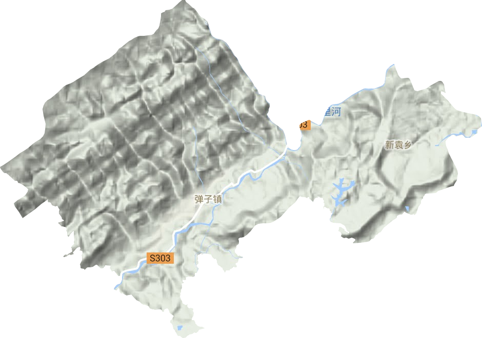 弹子镇地形地图
