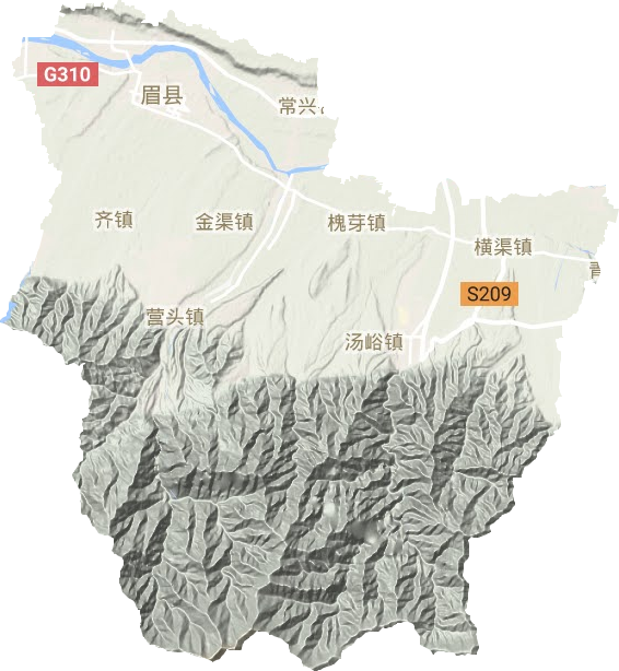 眉县地形地图