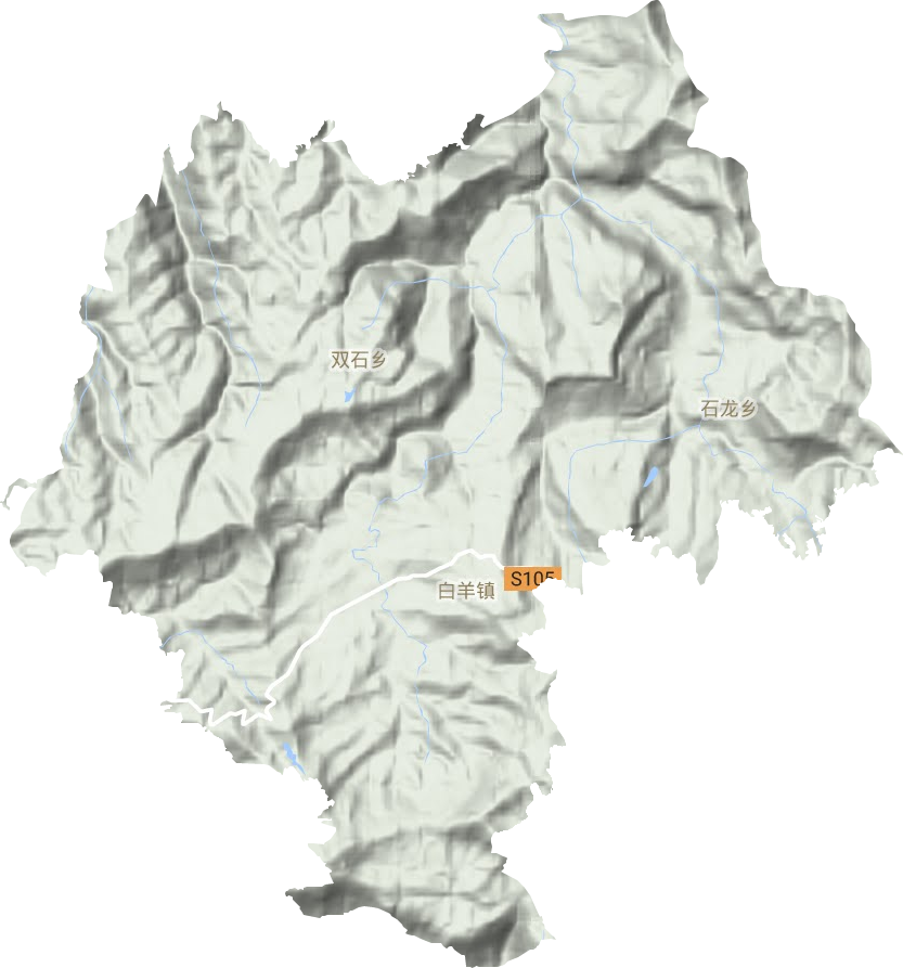 白羊镇地形地图