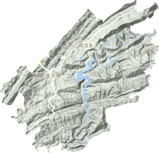 走马镇地形地图