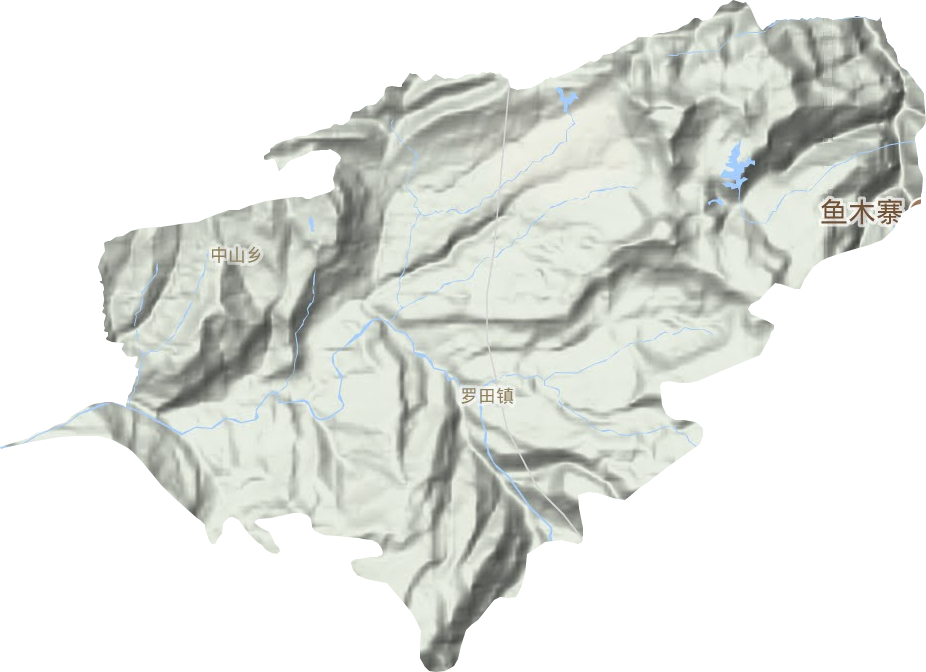 罗田镇地形地图