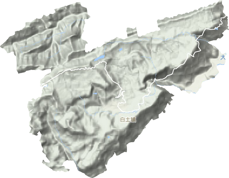 白土镇地形地图