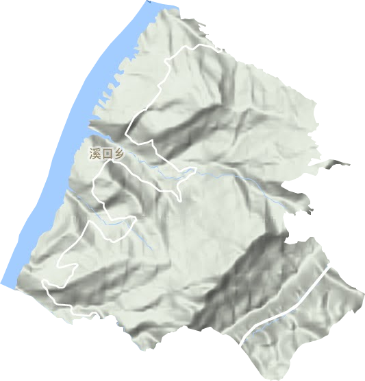 溪口乡地形地图