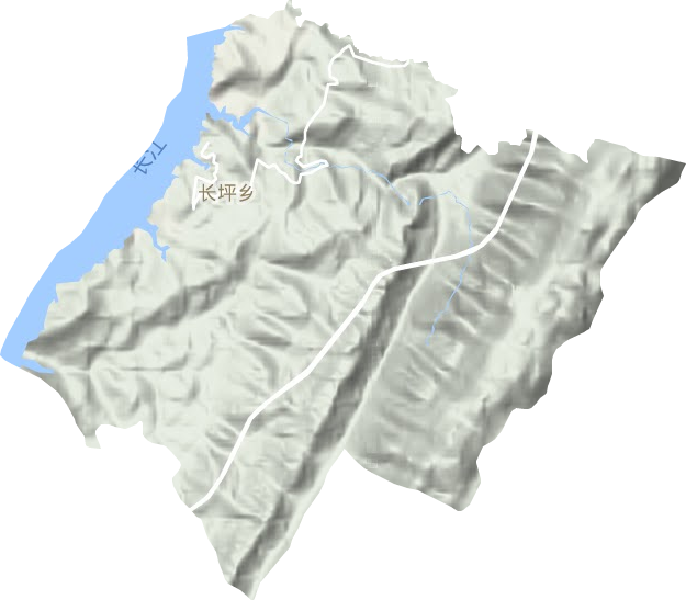 长坪乡地形地图