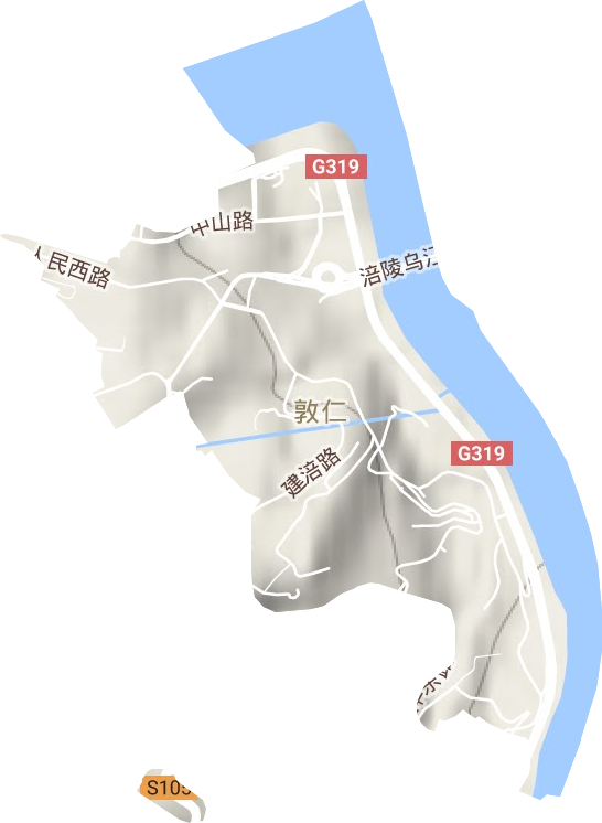 敦仁街道地形地图