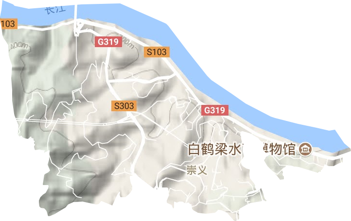 崇义街道地形地图