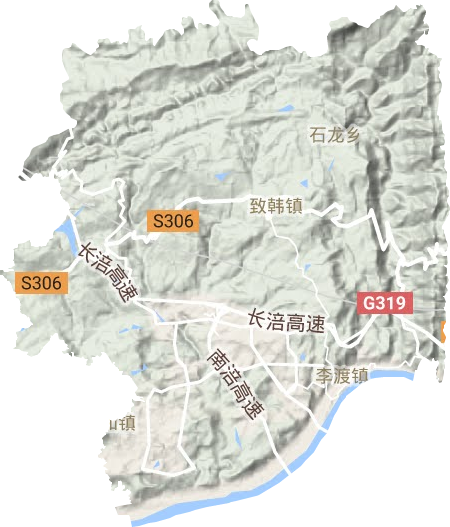 李渡街道地形地图