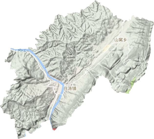 白涛街道地形地图