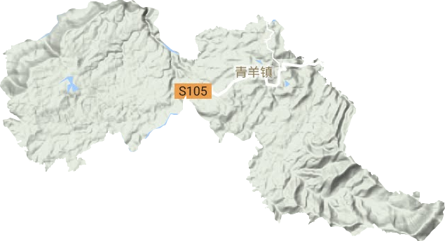 青羊镇地形地图