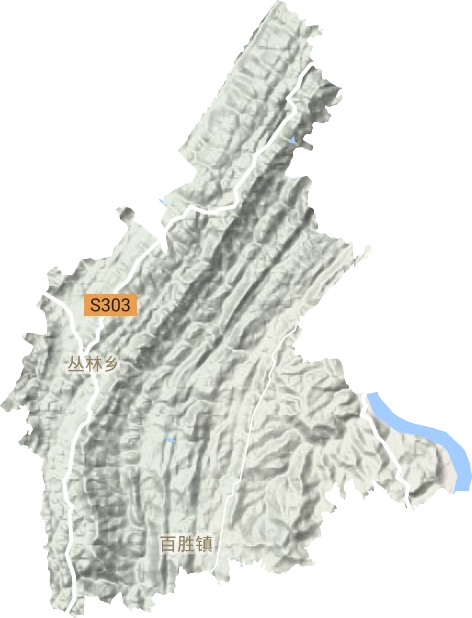 百胜镇地形地图