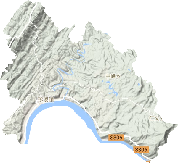 珍溪镇地形地图