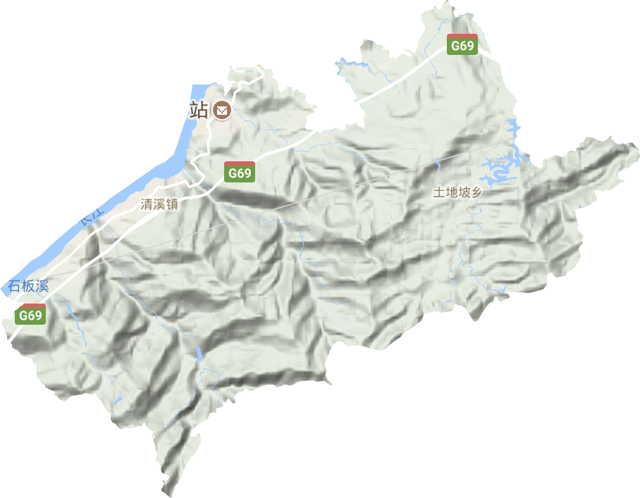 清溪镇地形地图