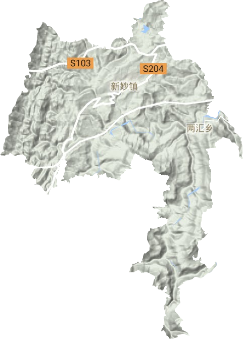 新妙镇地形地图