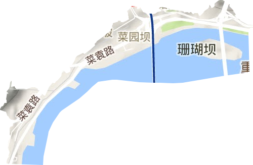 菜园坝街道地形地图