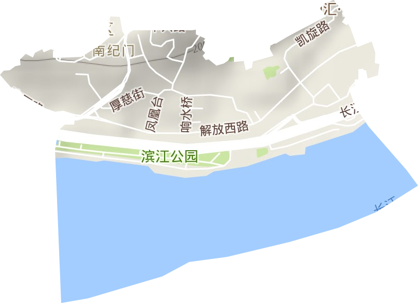 南纪门街道地形地图