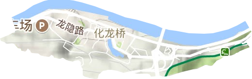 化龙桥街道地形地图