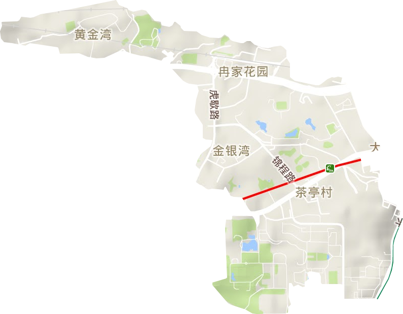 石油路街道地形地图