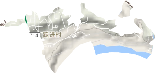 跃进村街道地形地图