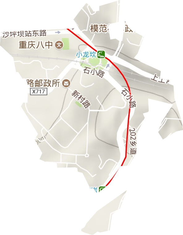 小龙坎街道地形地图
