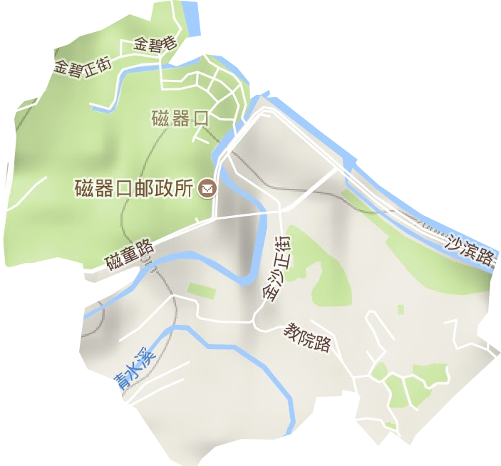 磁器口街道地形地图