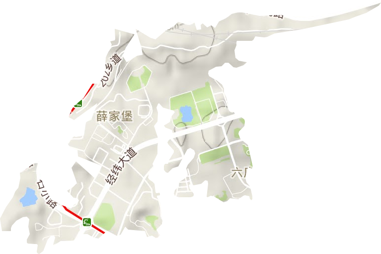 联芳街道地形地图