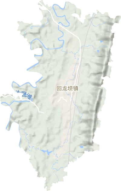 回龙坝镇地形地图