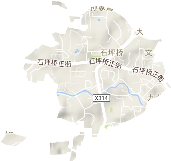 石坪桥街道地形地图