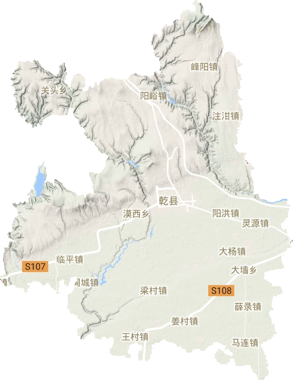 乾县地形地图