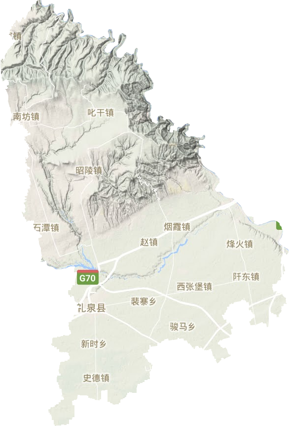 礼泉县地形地图