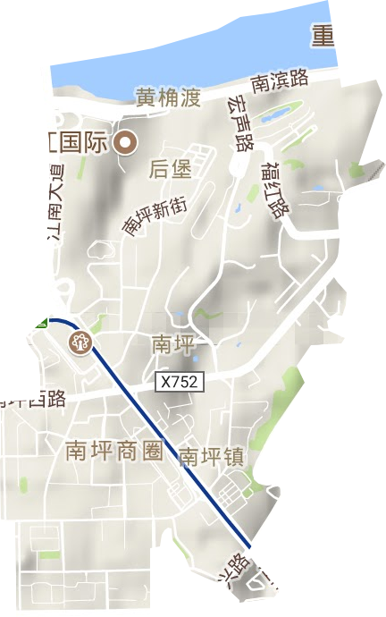 南坪街道地形地图