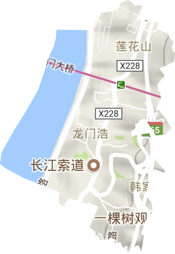 龙门浩街道地形地图