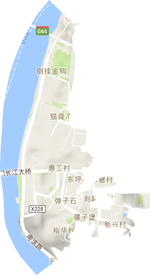 弹子石街道地形地图
