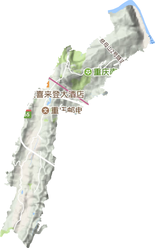 南山街道地形地图