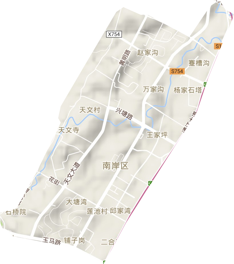天文街道地形地图