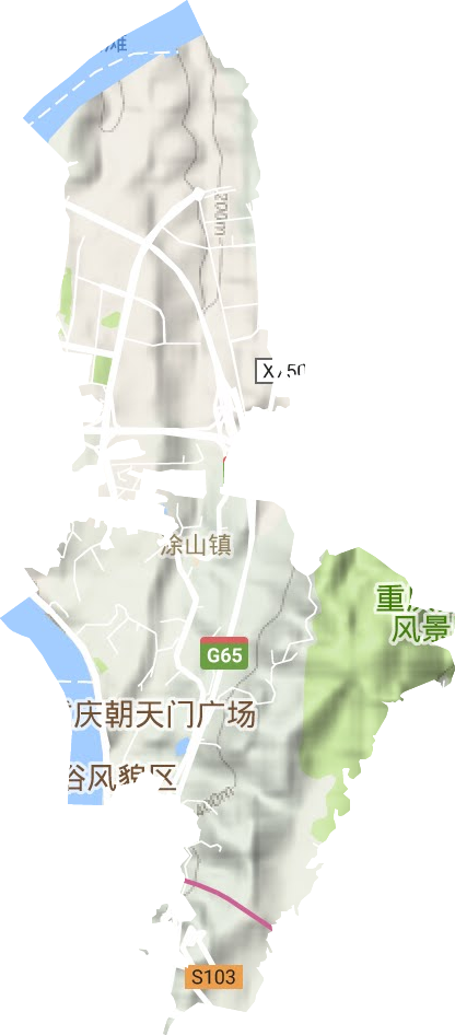 涂山镇地形地图