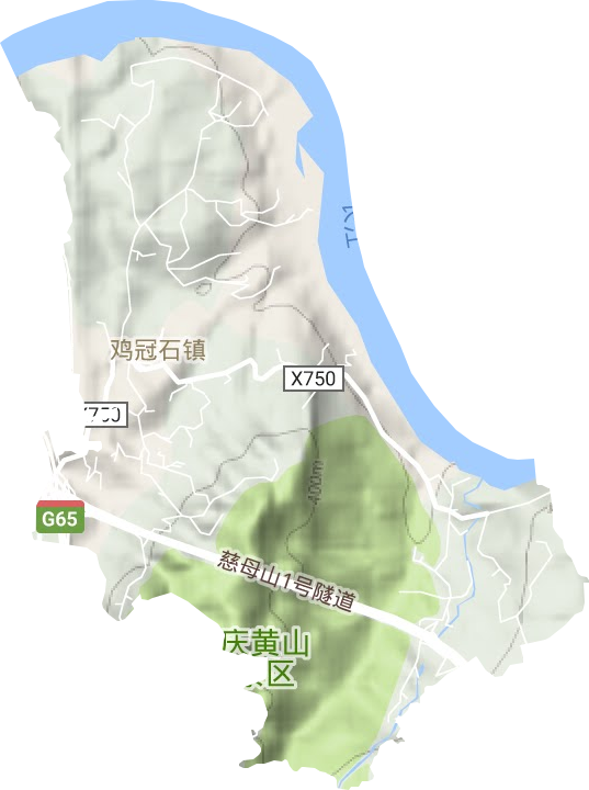 鸡冠石镇地形地图