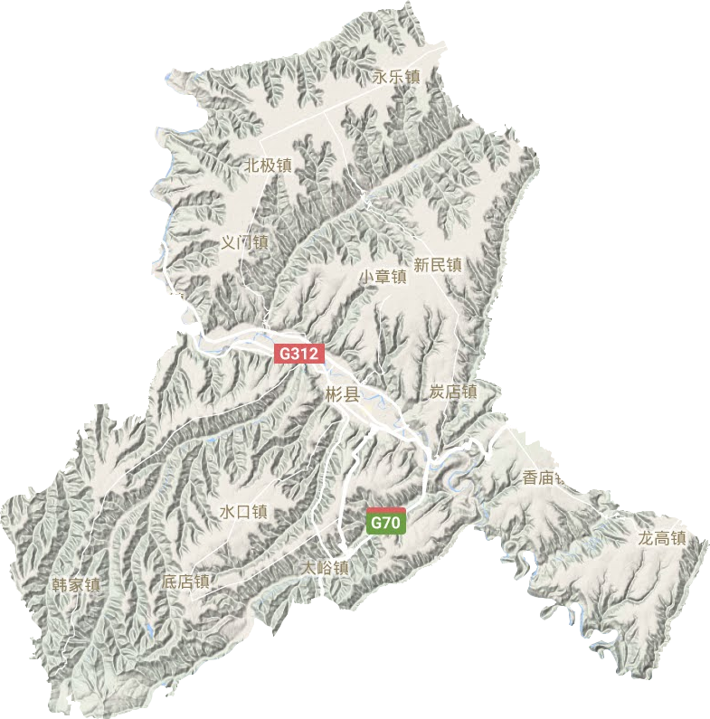 彬州市地形地图