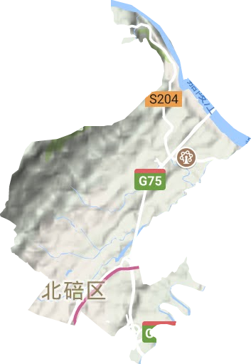 北温泉街道地形地图