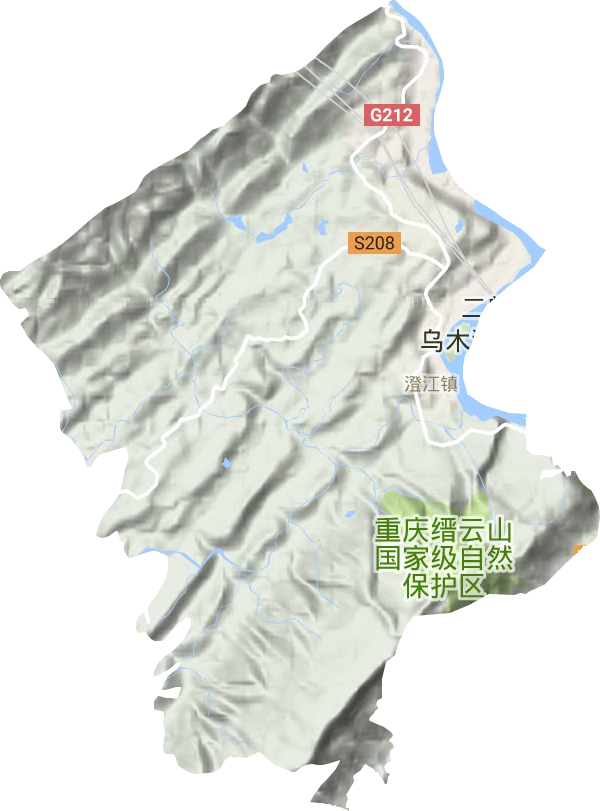 澄江镇地形地图