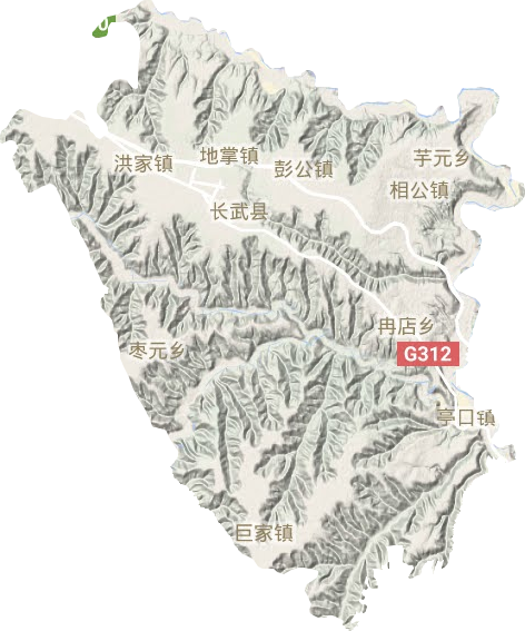 长武县地形地图