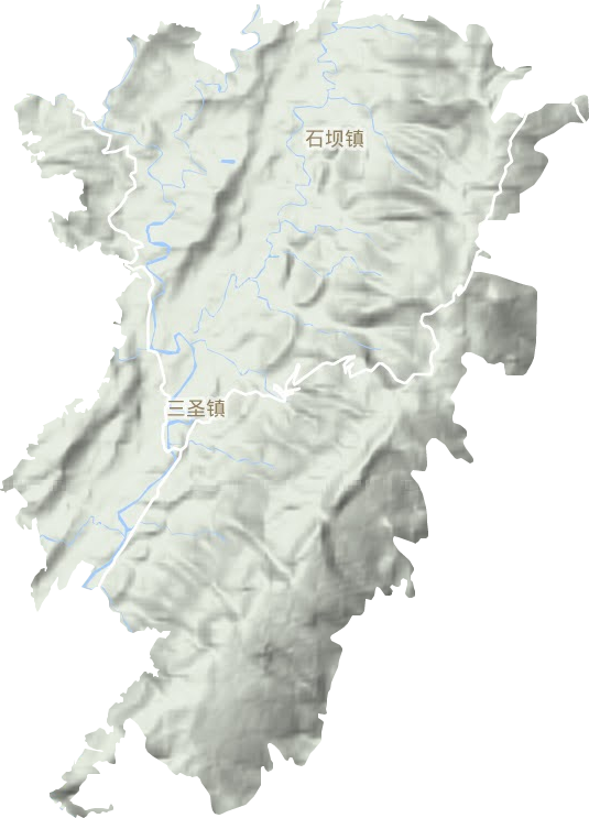 三圣镇地形地图