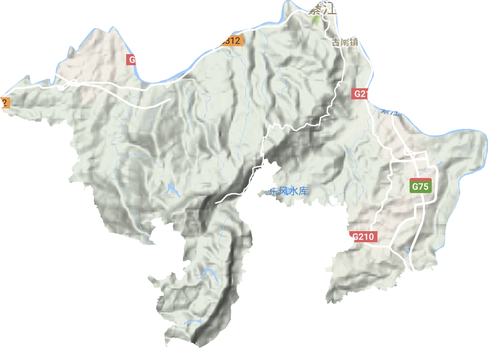 古南街道地形地图