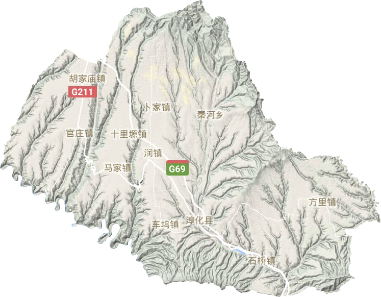 淳化县地形地图