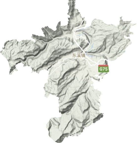 东溪镇地形地图