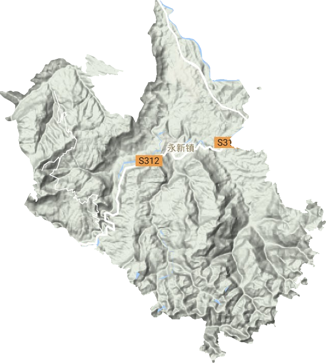 永新镇地形地图