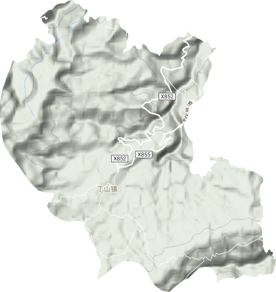 丁山镇地形地图