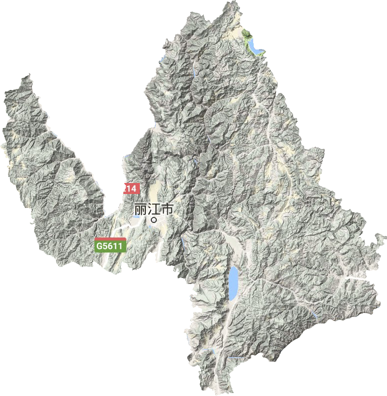 丽江市地形地图