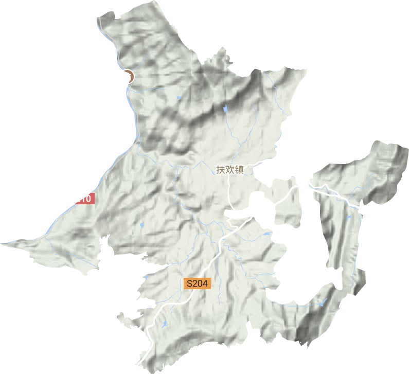 扶欢镇地形地图