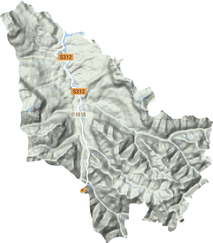 中峰镇地形地图